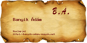 Banyik Ádám névjegykártya